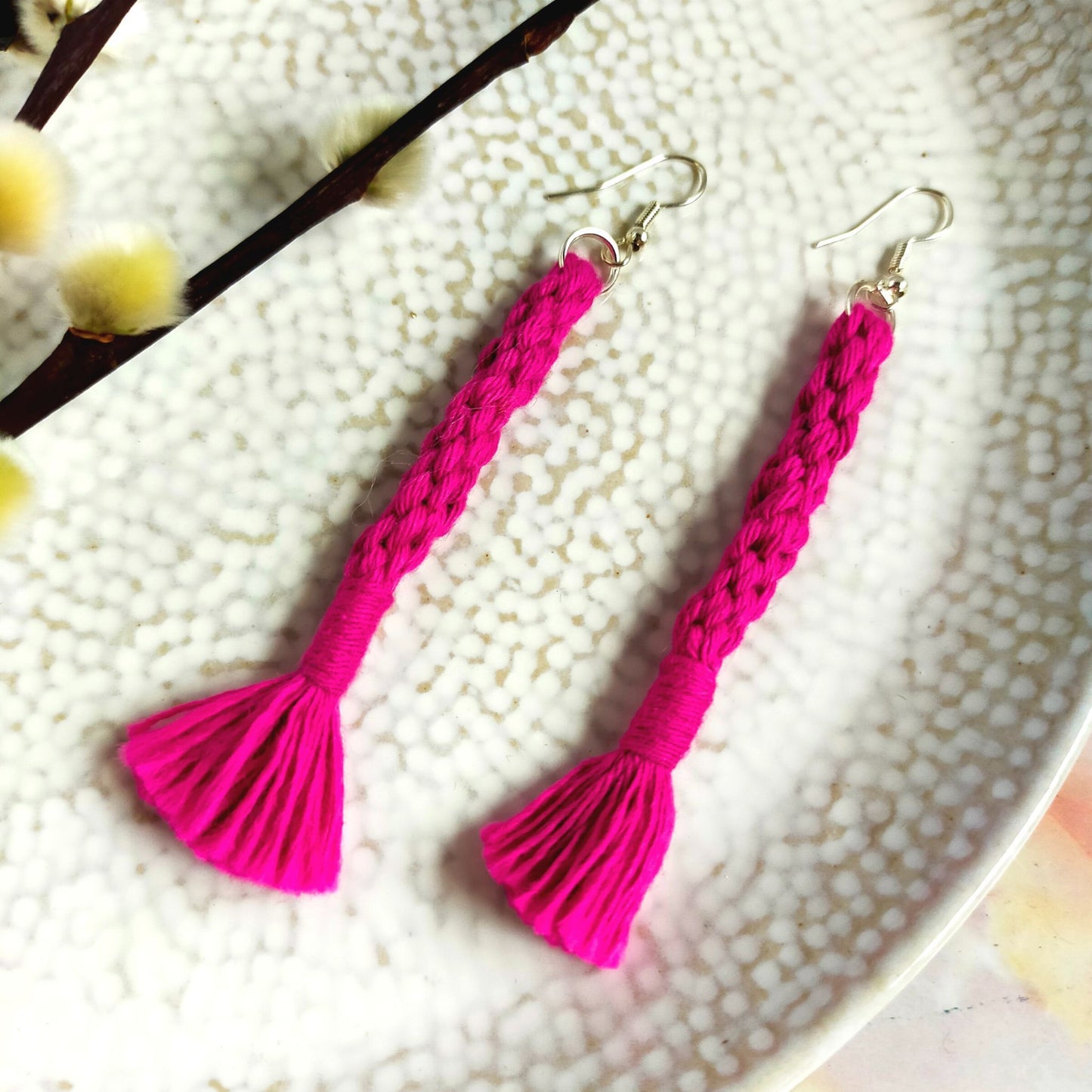 "Bree" Macramé Loop Tassel Earrings