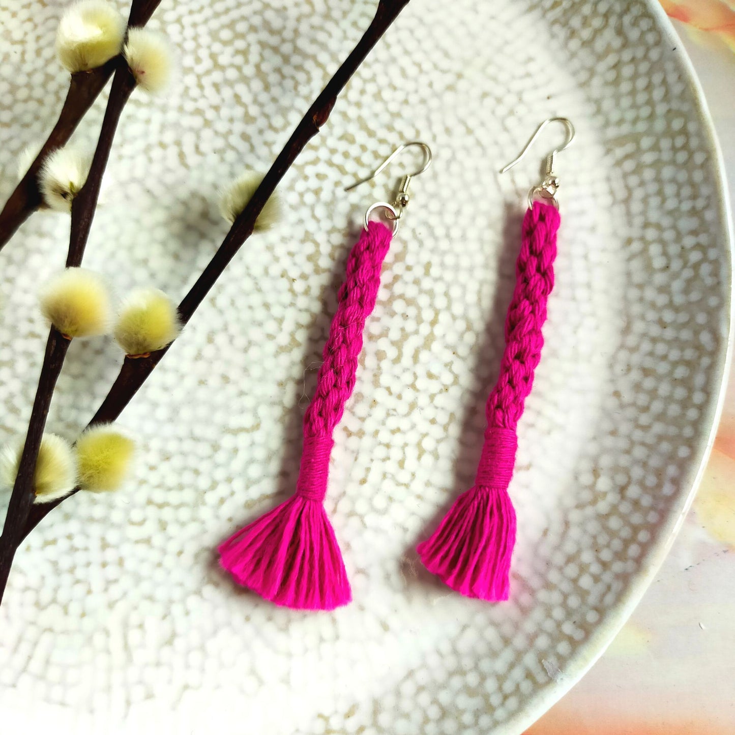 "Bree" Macramé Loop Tassel Earrings