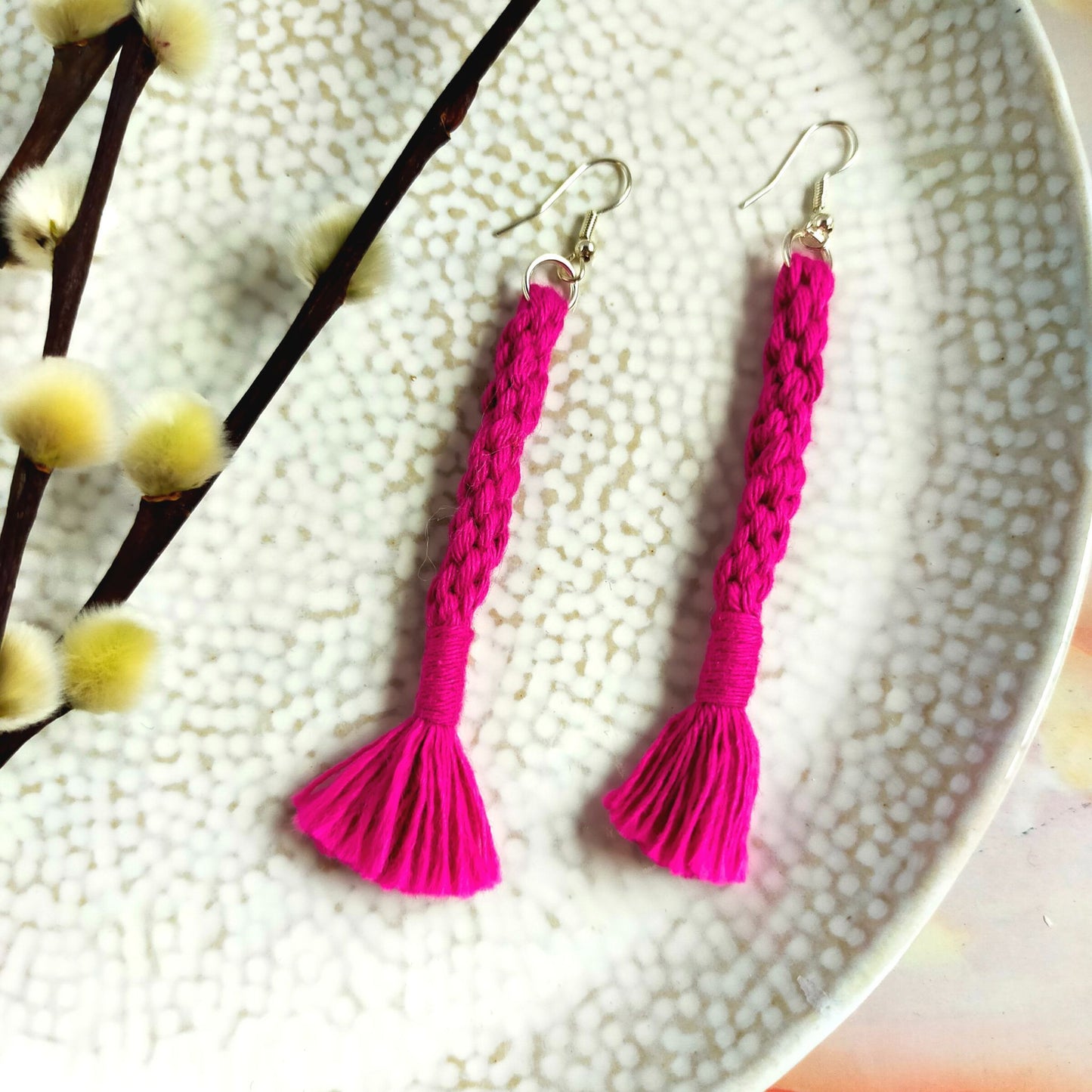 "Bree" Macramé Loop Tassel Earrings