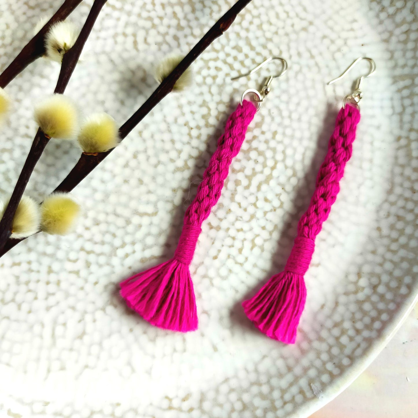 "Bree" Macramé Loop Tassel Earrings