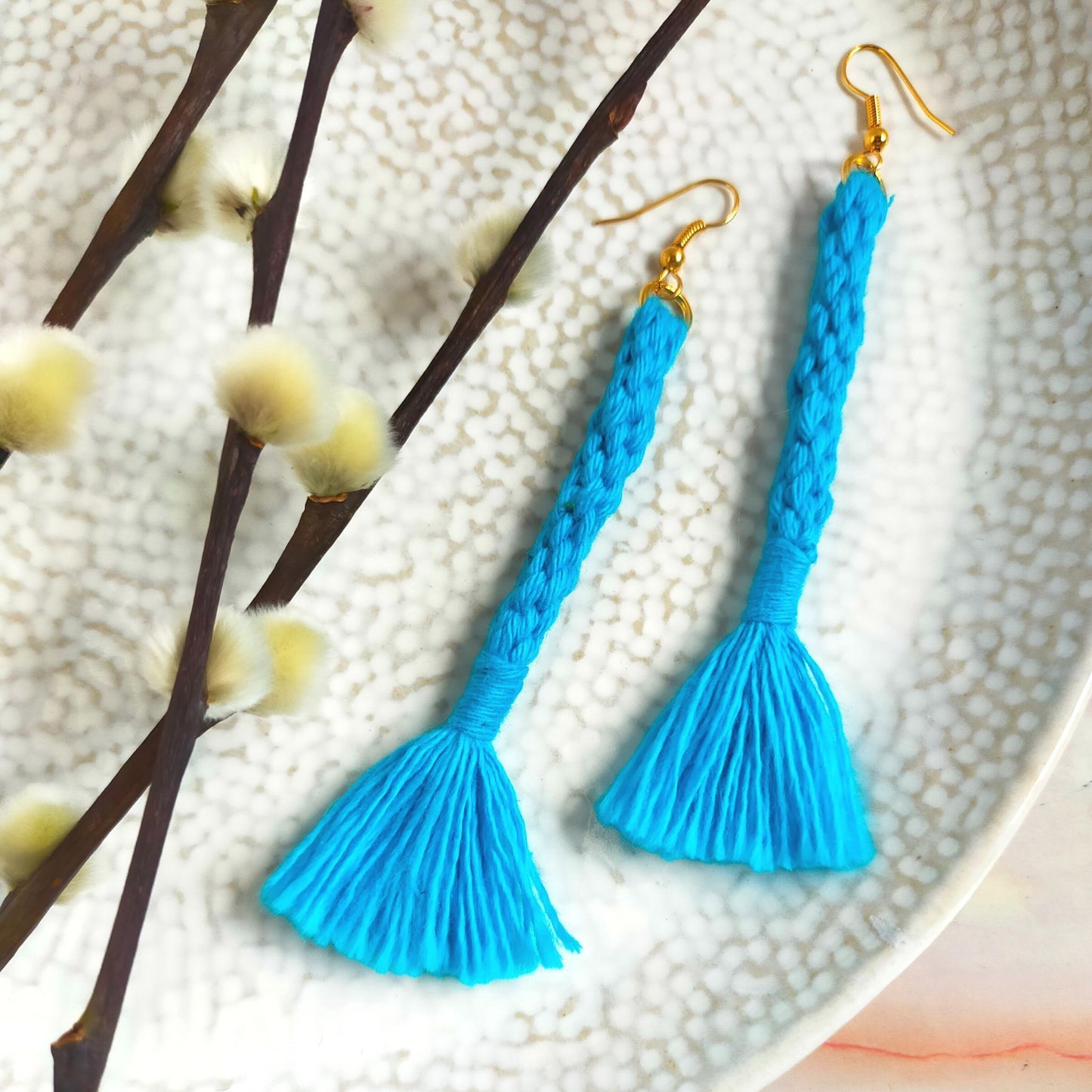 "Bree" Macramé Loop Tassel Earrings