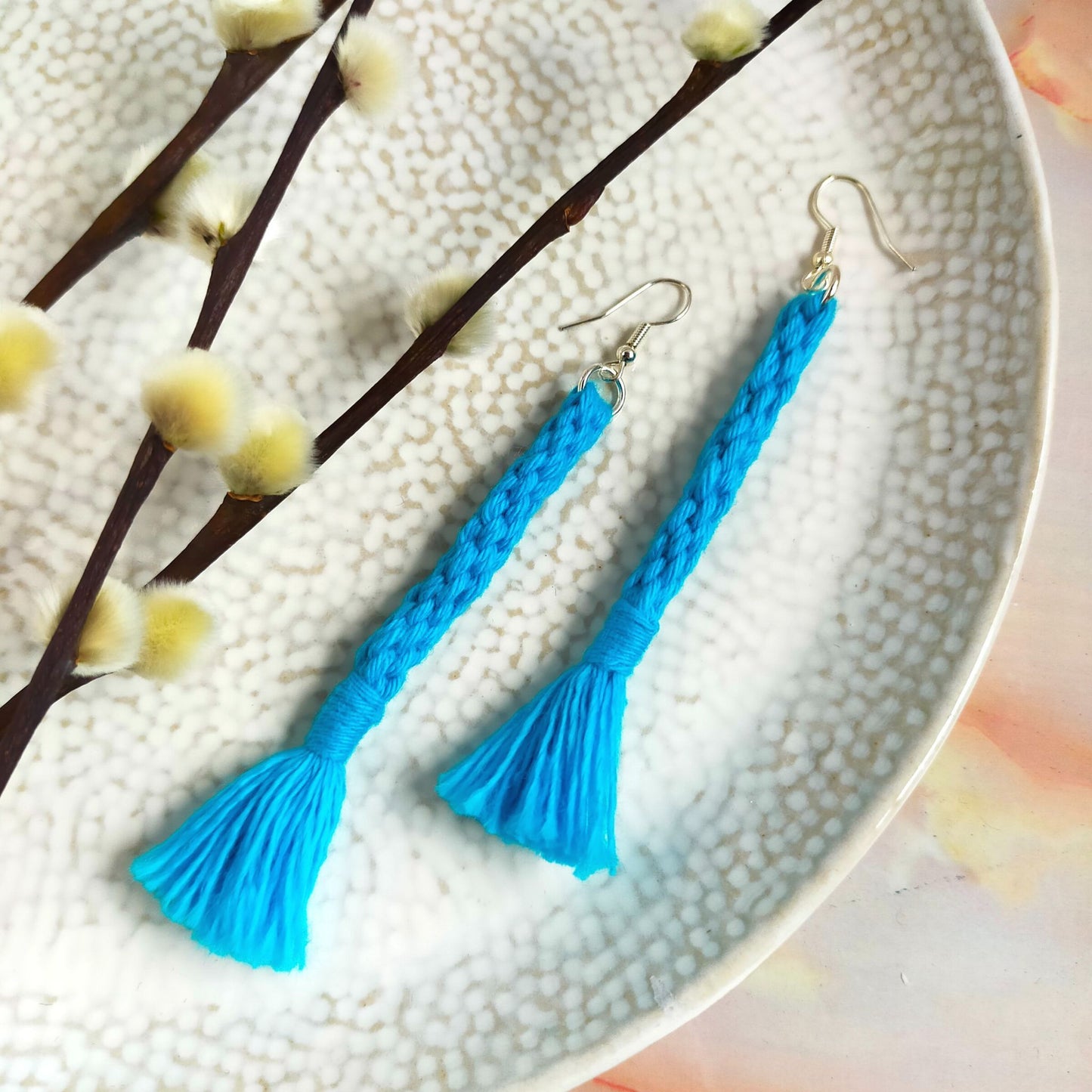 "Bree" Macramé Loop Tassel Earrings