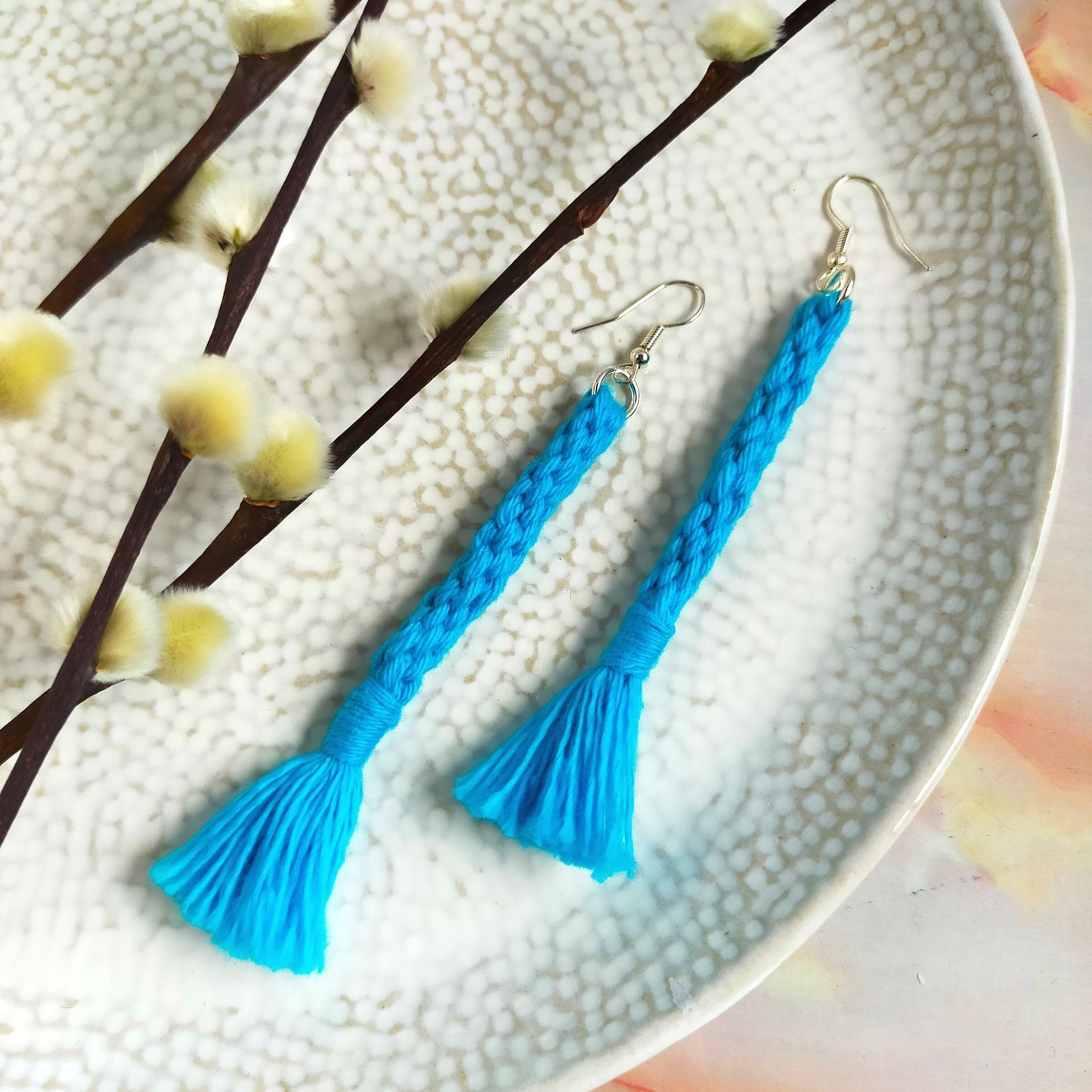 "Bree" Macramé Loop Tassel Earrings