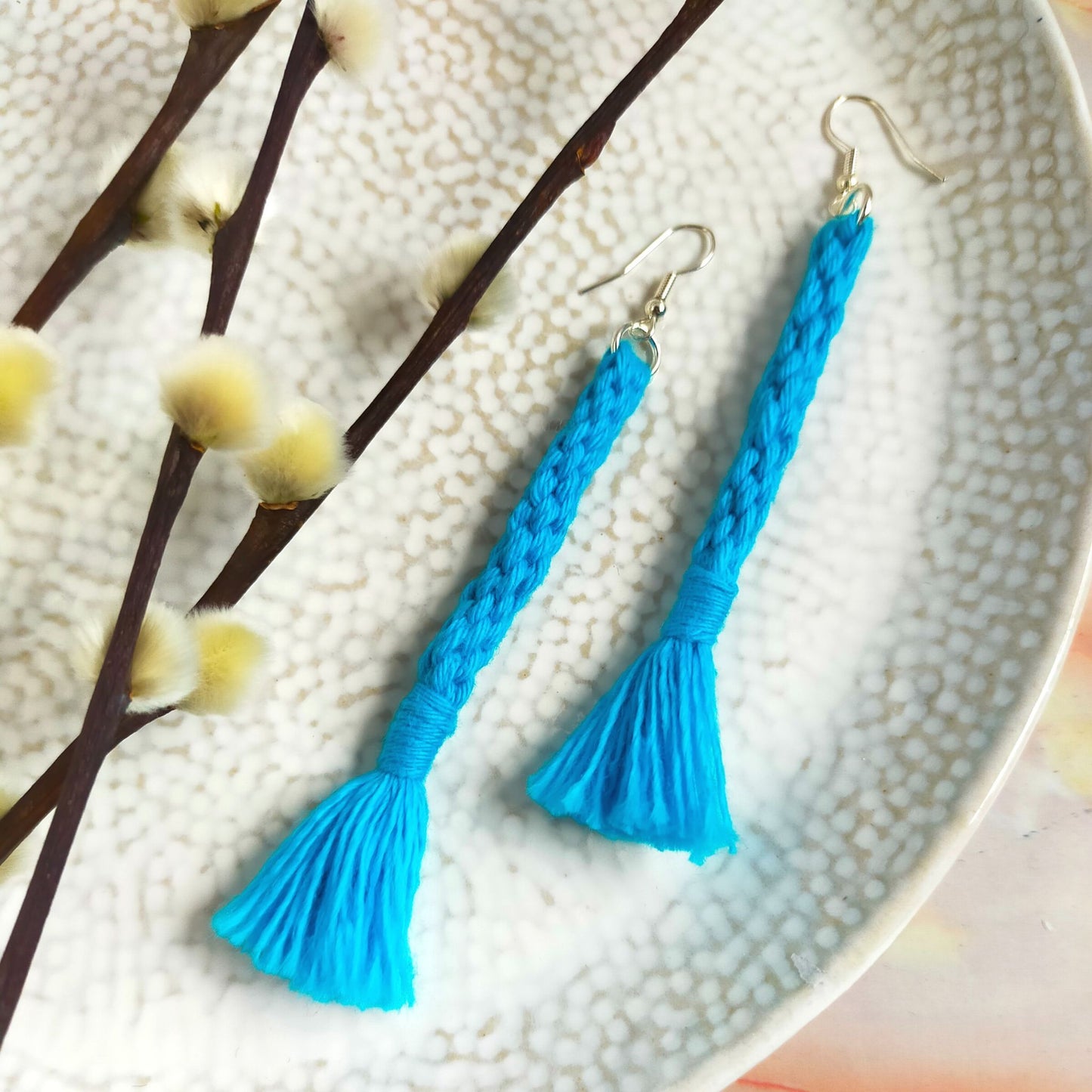 "Bree" Macramé Loop Tassel Earrings
