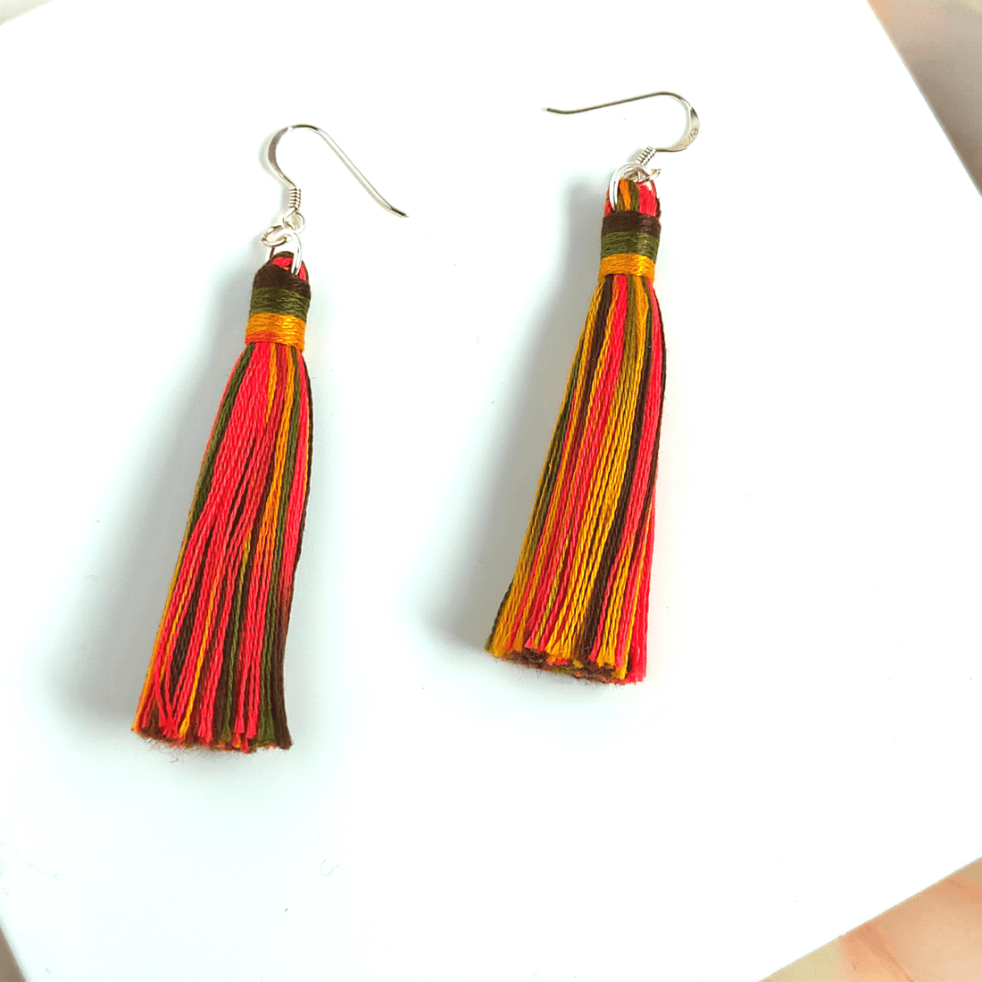 Cora Multicolour Ombré Tassel Earrings by Created By Lau — expressive handmade earrings that make an outfit feel personal, Shipley West Yorkshire
