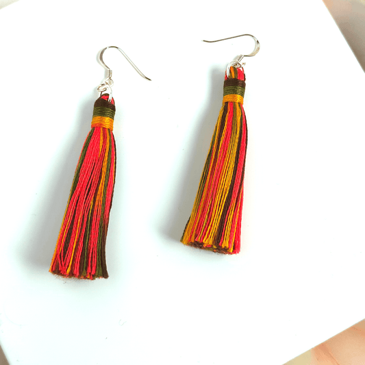 Cora Multicolour Ombré Tassel Earrings by Created By Lau — expressive handmade earrings that make an outfit feel personal, Shipley West Yorkshire