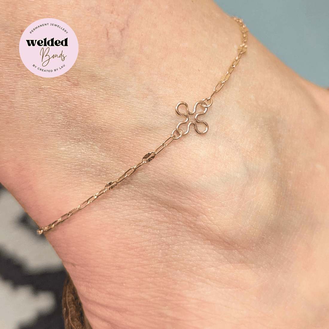 Permanent welded bracelet worn as a wedding accessory — Welded Bonds by Created By Lau, Shipley, West Yorkshire