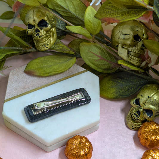 Pumpkin Polymer Clay Halloween Hair Slide