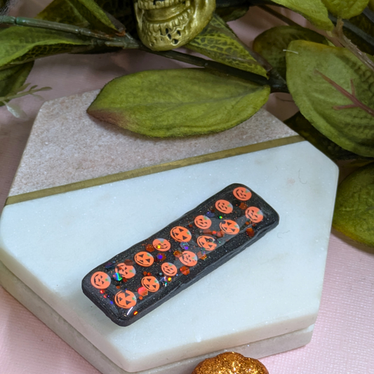 Pumpkin Polymer Clay Halloween Hair Slide