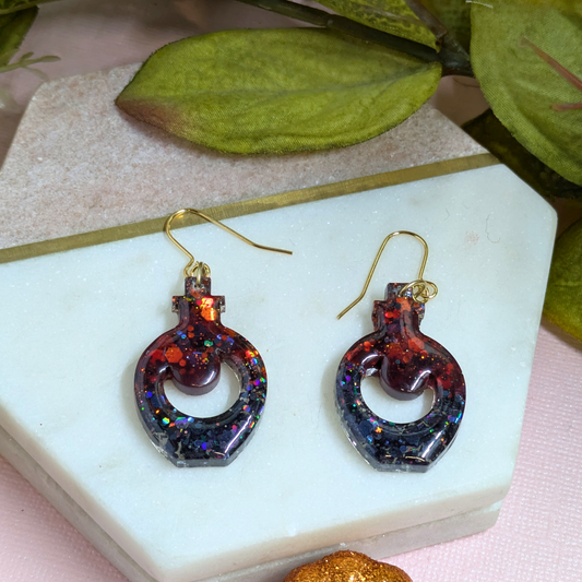 Glitter Potion Bottle Resin Dangle Earrings