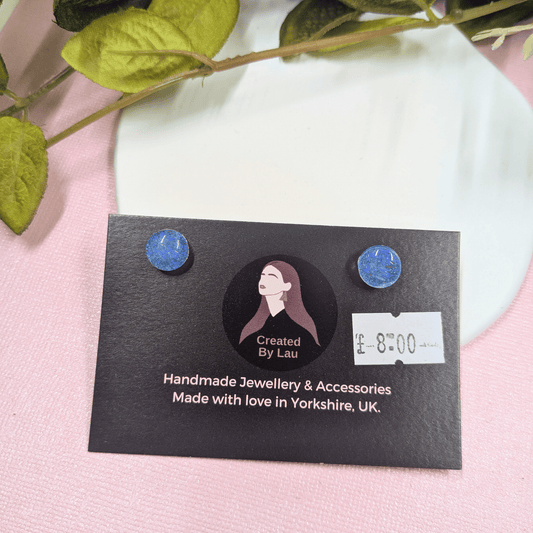 Bridget Cornflower Blue Glitter Resin Stud Earrings
