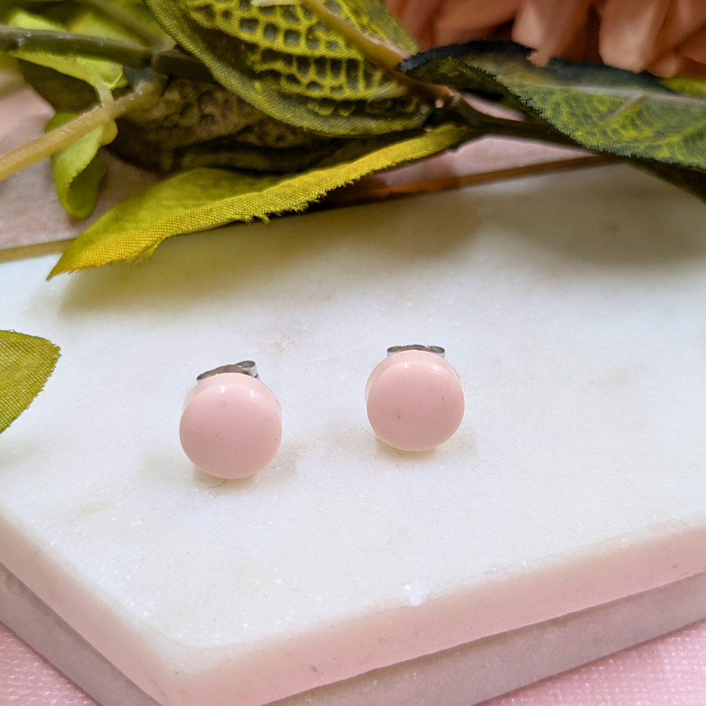 Bridget Ecru Small Resin Stud Earrings
