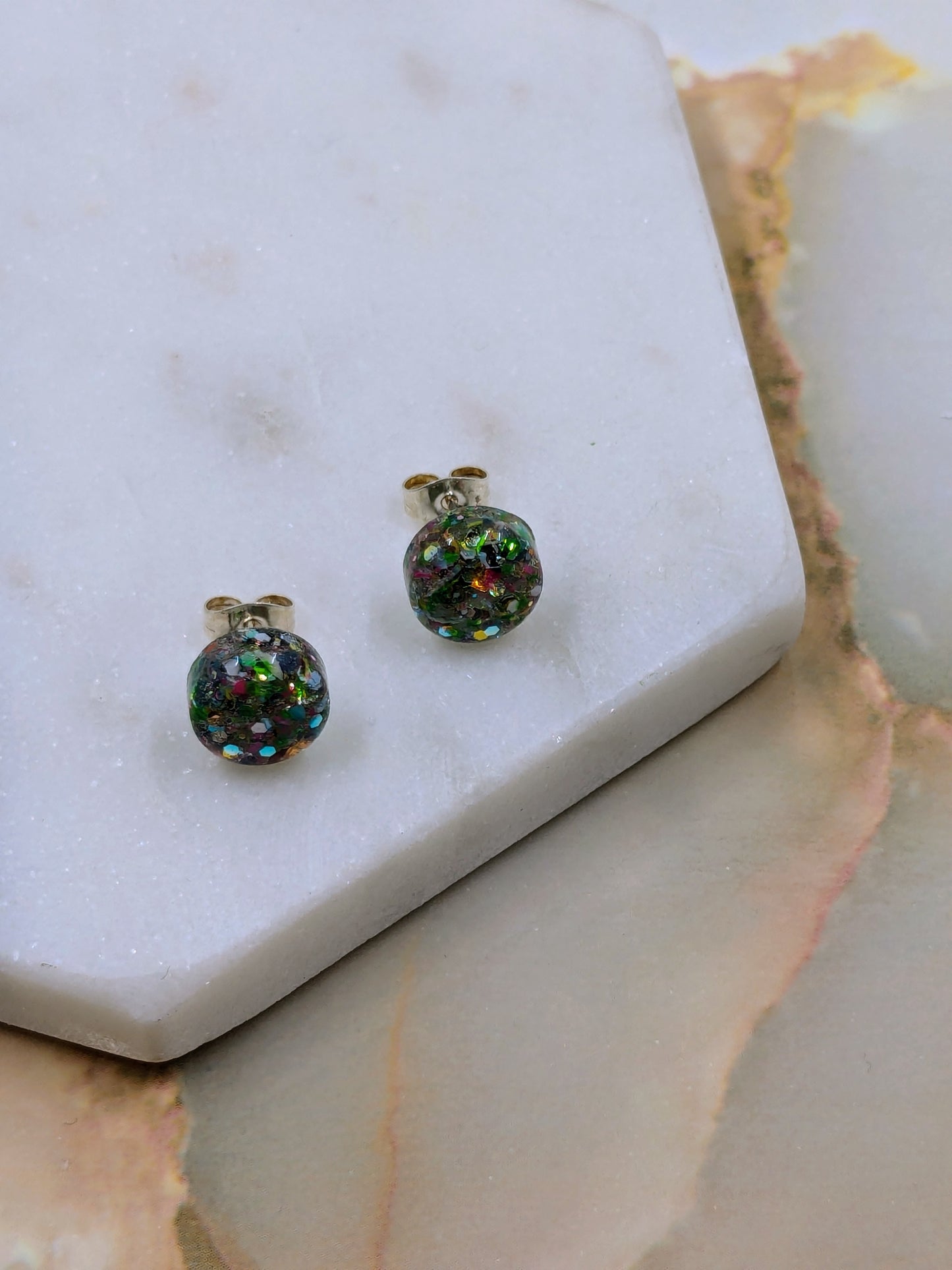 "Bridget" No Waste Small Resin Stud Earrings