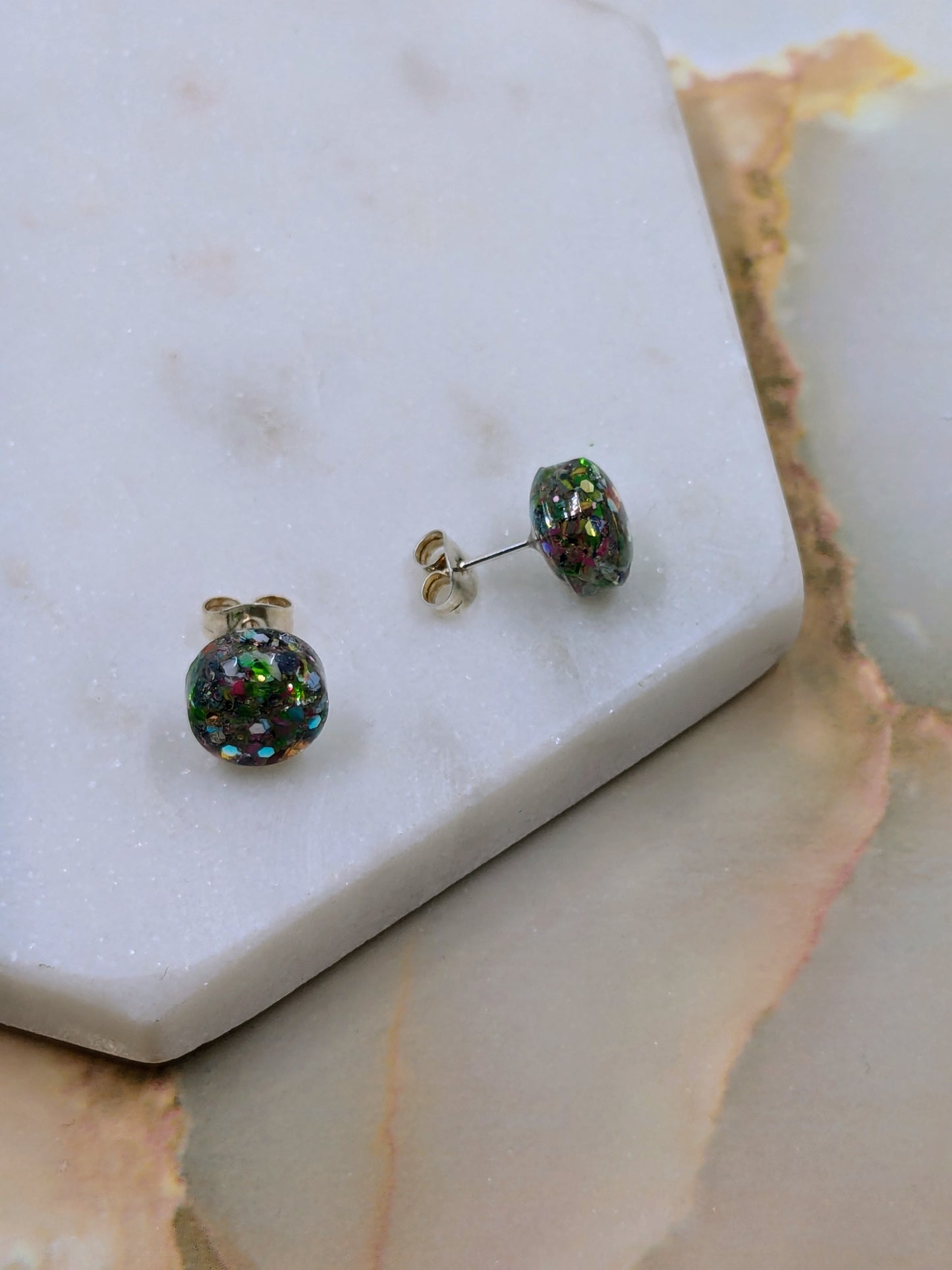 "Bridget" No Waste Small Resin Stud Earrings