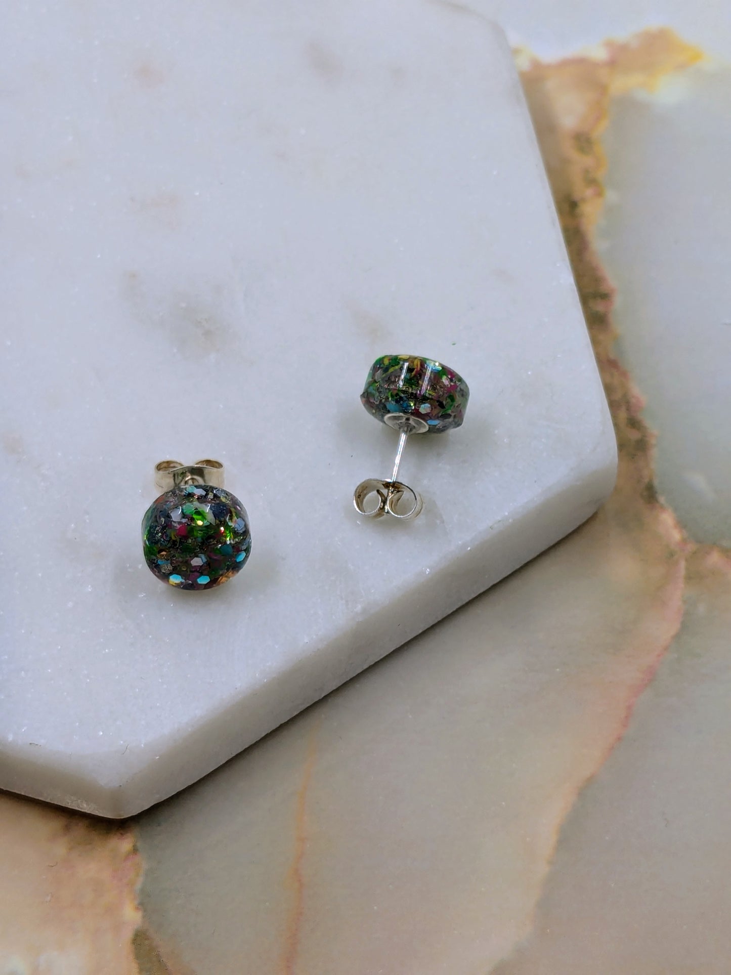 "Bridget" No Waste Small Resin Stud Earrings