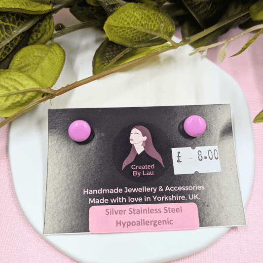 "Bridget" Orchid Pink Small Resin Stud Earrings