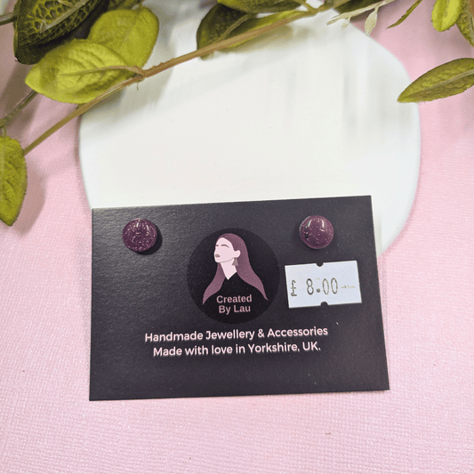 Bridget Red Rose Glitter Resin Stud Earrings