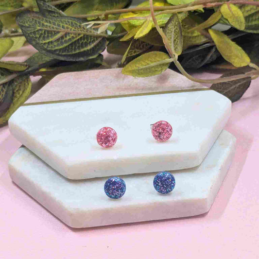 Bridget Floral Moroccan Resin Stud Earrings - Handmade Glitter UK