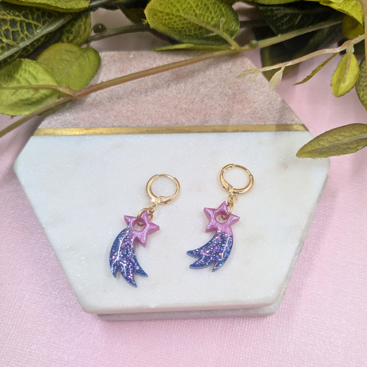 "Estrella" Navy Glitter & Pink Shooting Star Sleepers