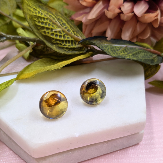 Kristen Tortoiseshell Effect Resin Stud Earrings