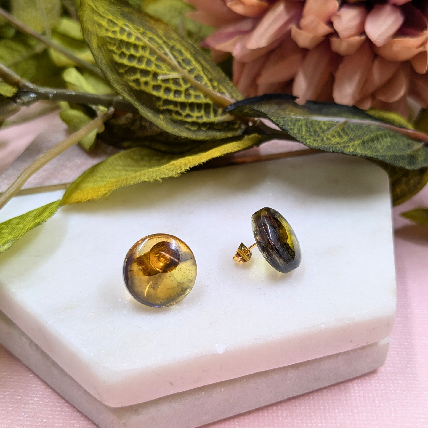 Kristen Tortoiseshell Effect Resin Stud Earrings