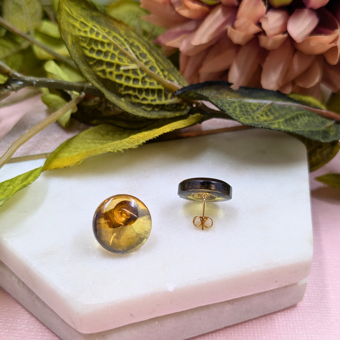 Kristen Tortoiseshell Effect Resin Stud Earrings