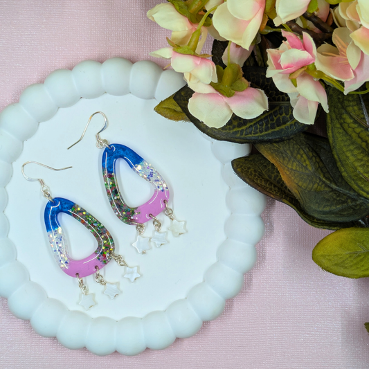 Naomi Wavy Resin Dangles - Sustainable No Waste Collection - Yorkshire