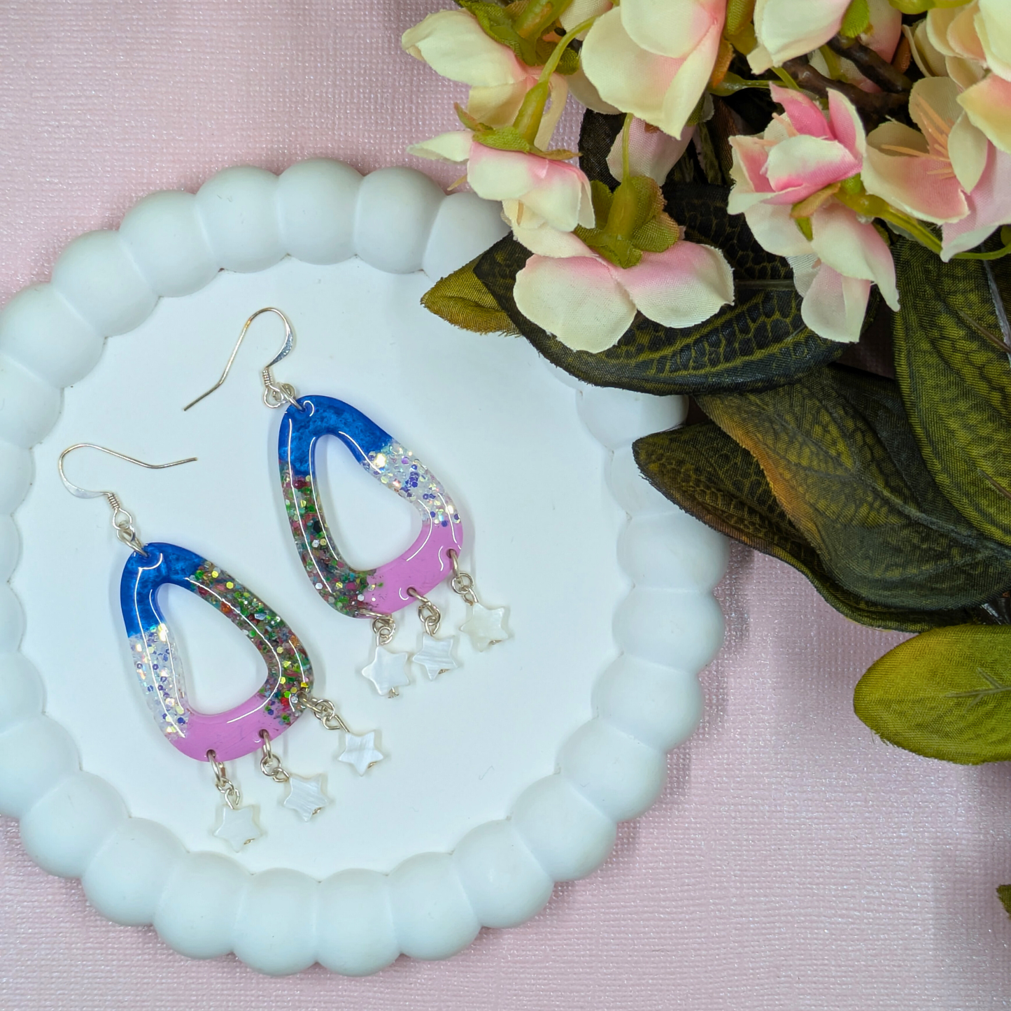 Naomi Wavy Resin Dangles - Sustainable No Waste Collection - Yorkshire