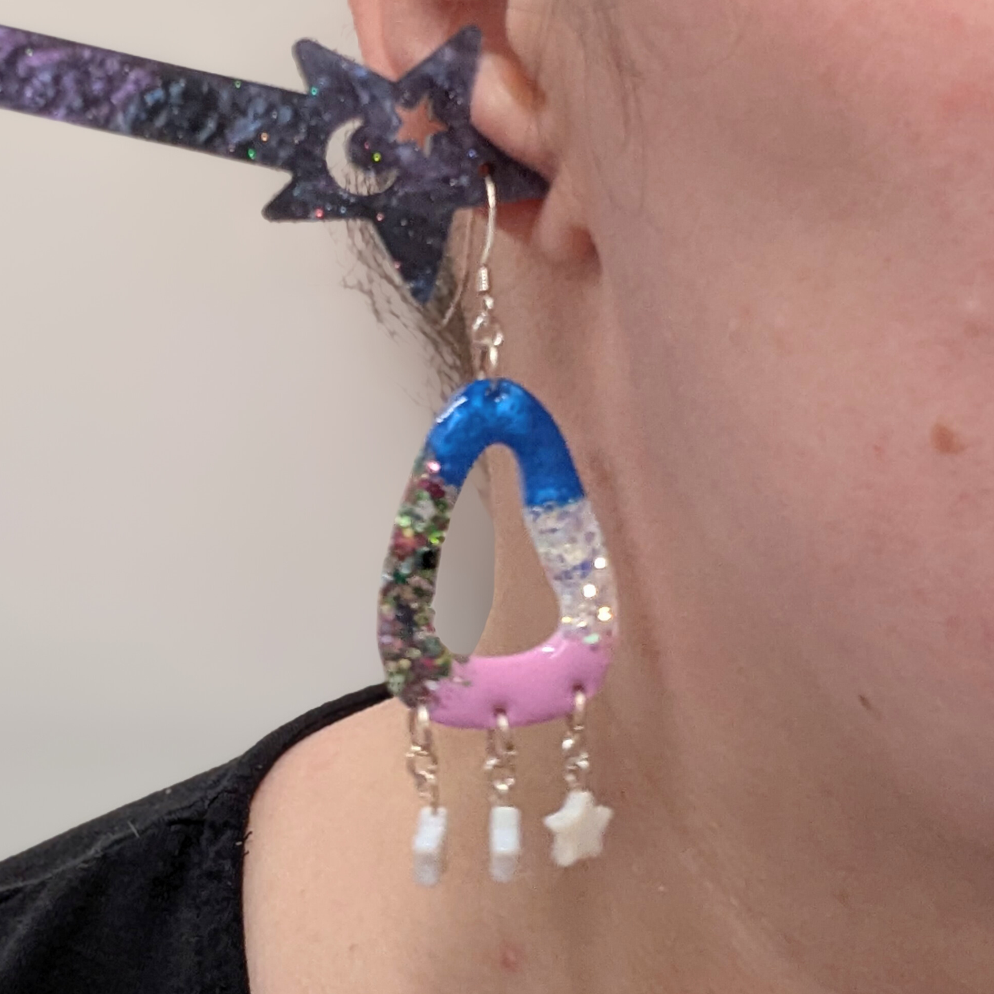 Naomi Wavy Resin Dangles - Sustainable No Waste Collection - Yorkshire