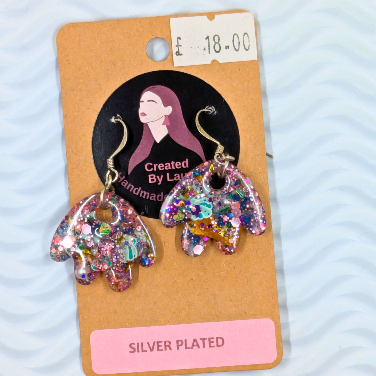 "Renee" Under The Sea Glitter Mix Petal Dangle Earrings