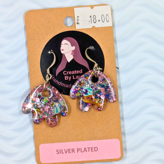 "Renee" Under The Sea Glitter Mix Petal Dangle Earrings
