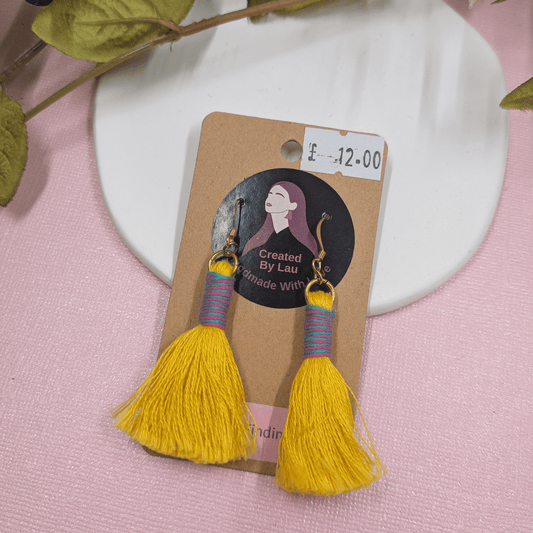 Willow Mini Yellow Tassel Earrings