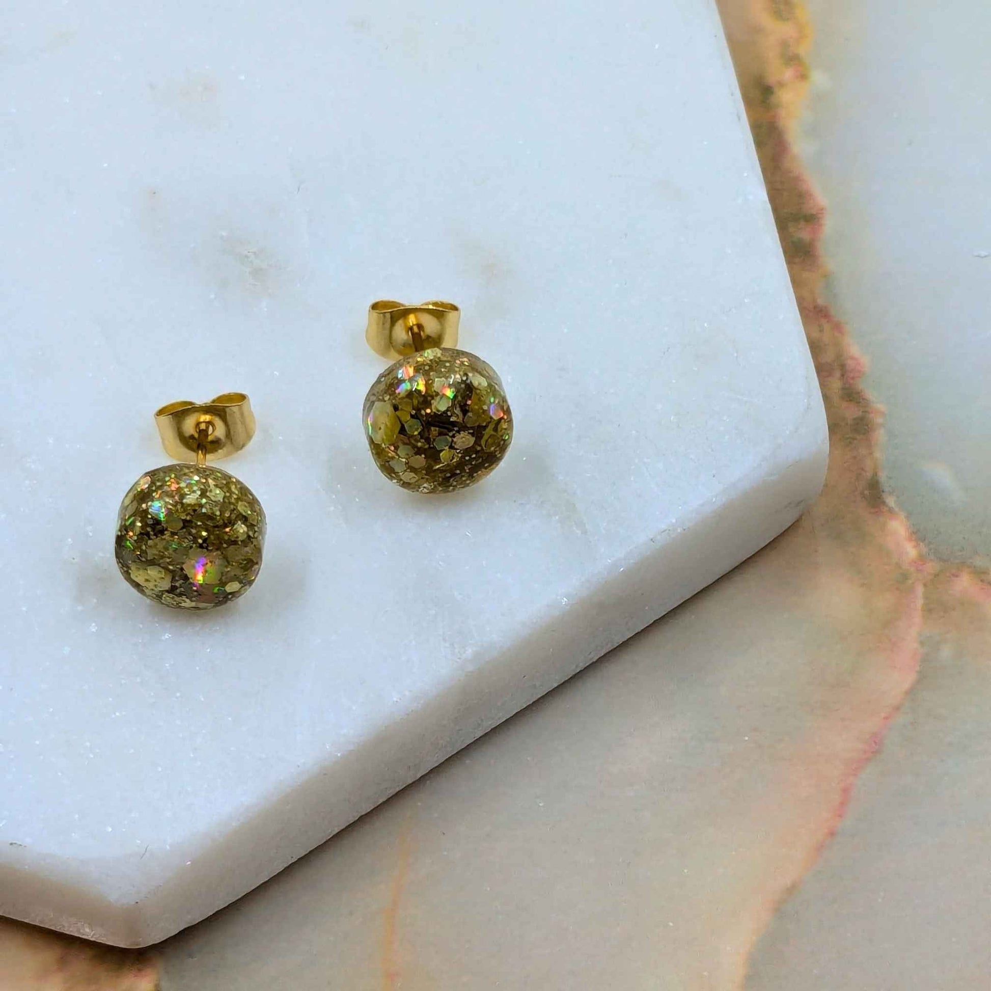 Small Resin Stud Earrings | Minimalist Handmade Jewellery by Created By Lau