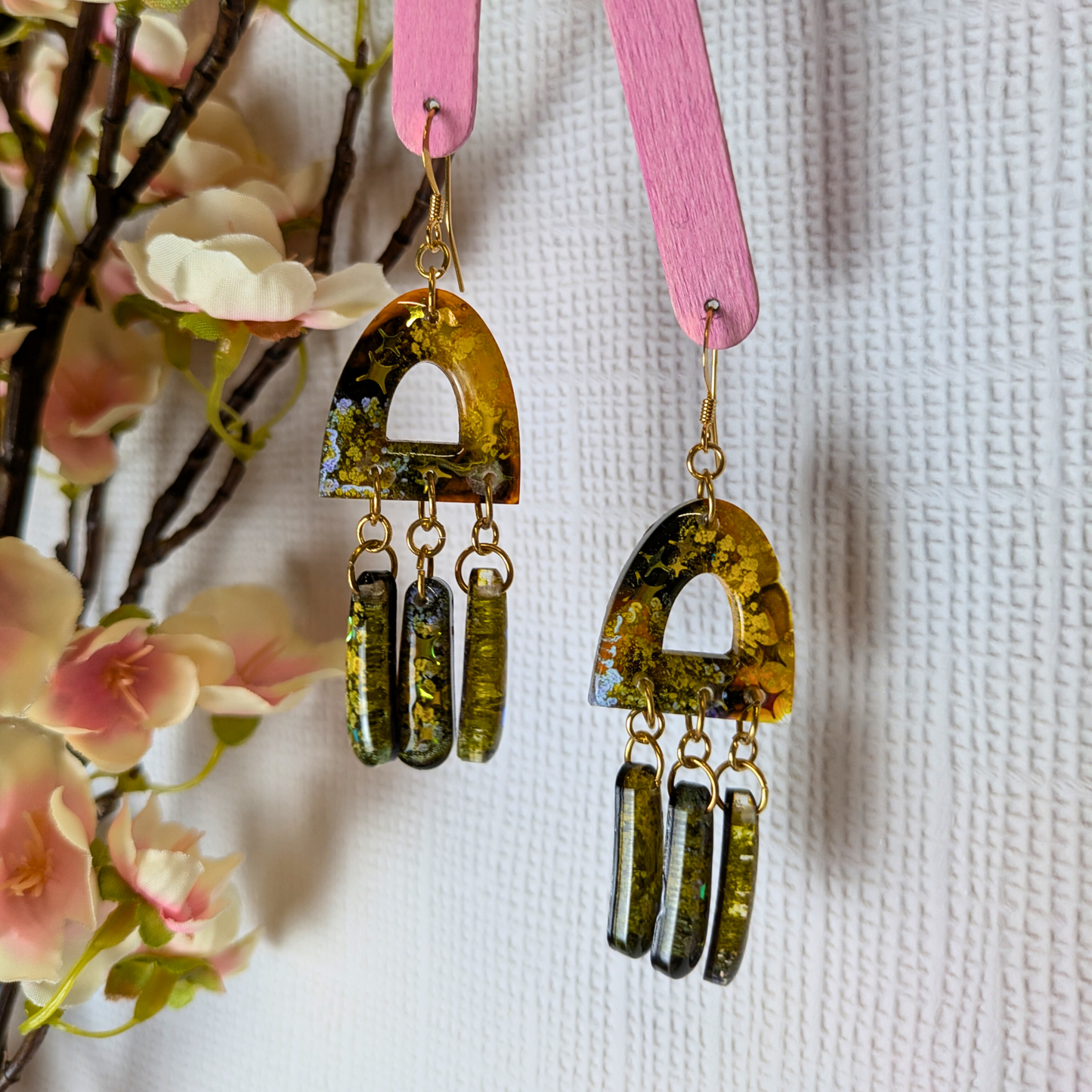 Jagger Celestial Sparkle Resin Dangle Earrings