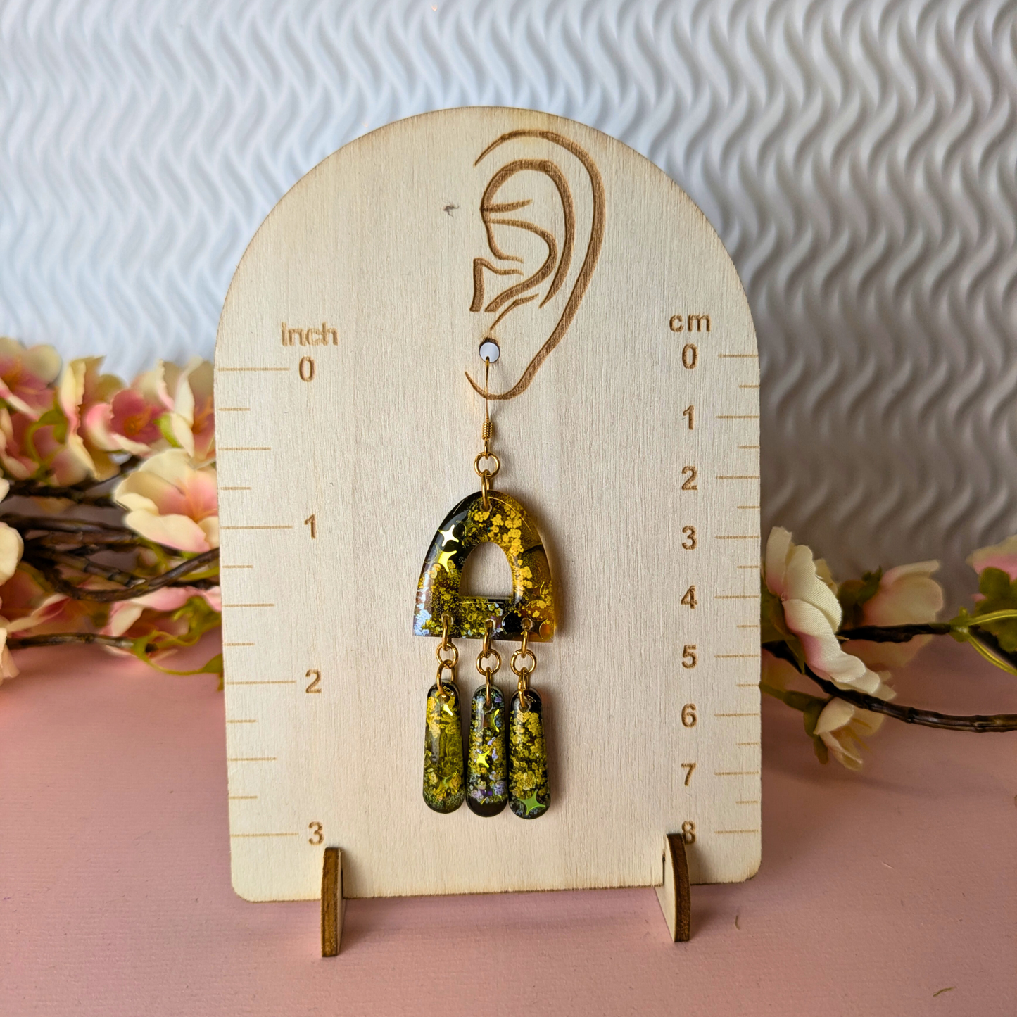 Jagger Celestial Sparkle Resin Dangle Earrings
