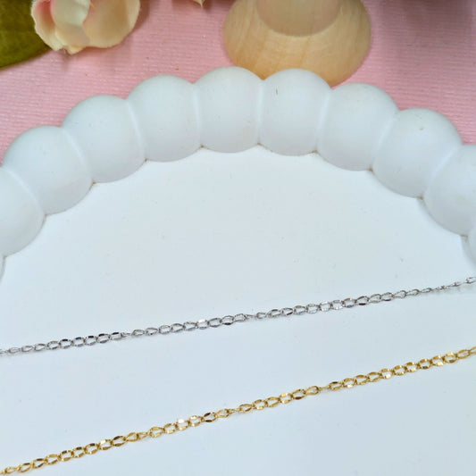 The Belfast | 1.5mm Delicate Curb Chain | Premium Permanent Jewellery | 14k PVD Gold or Stainless Steel