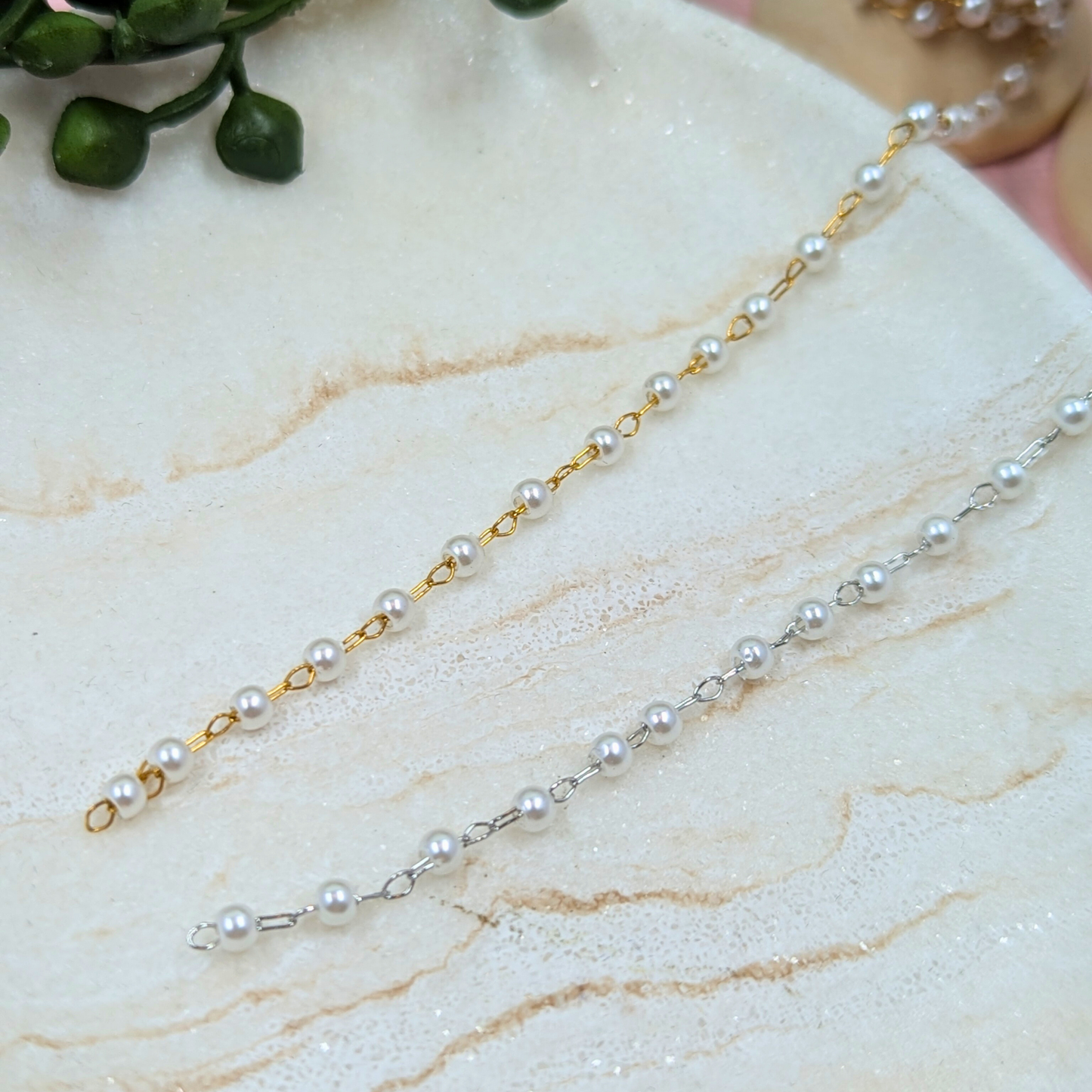 "Jakarta" Stainless Steel Pearl Bead Chain