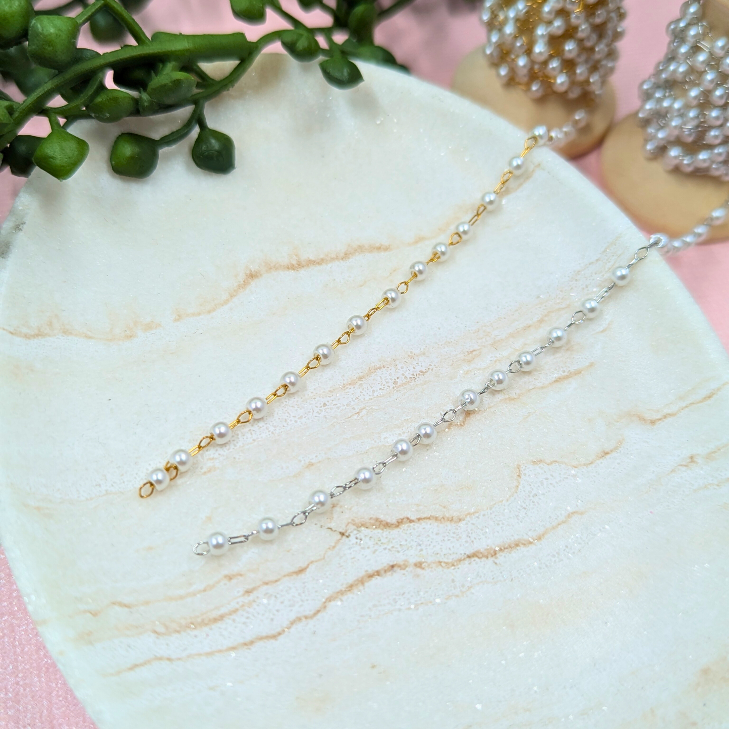 "Jakarta" Stainless Steel Pearl Bead Chain