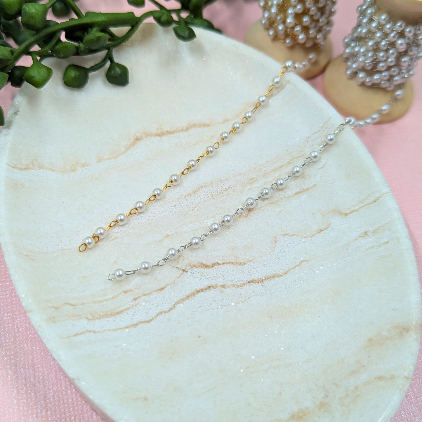 "Jakarta" Stainless Steel Pearl Bead Chain