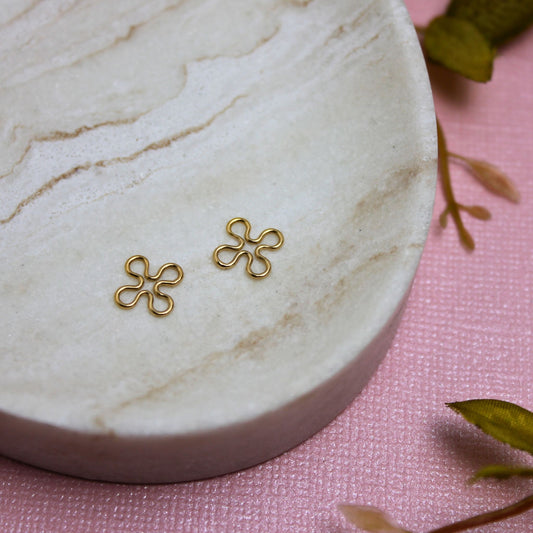 14K Gold Filled Plain Flower Connector