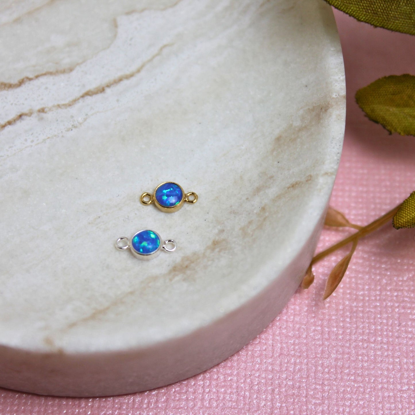 Gold Filled Blue Opal Charm connector