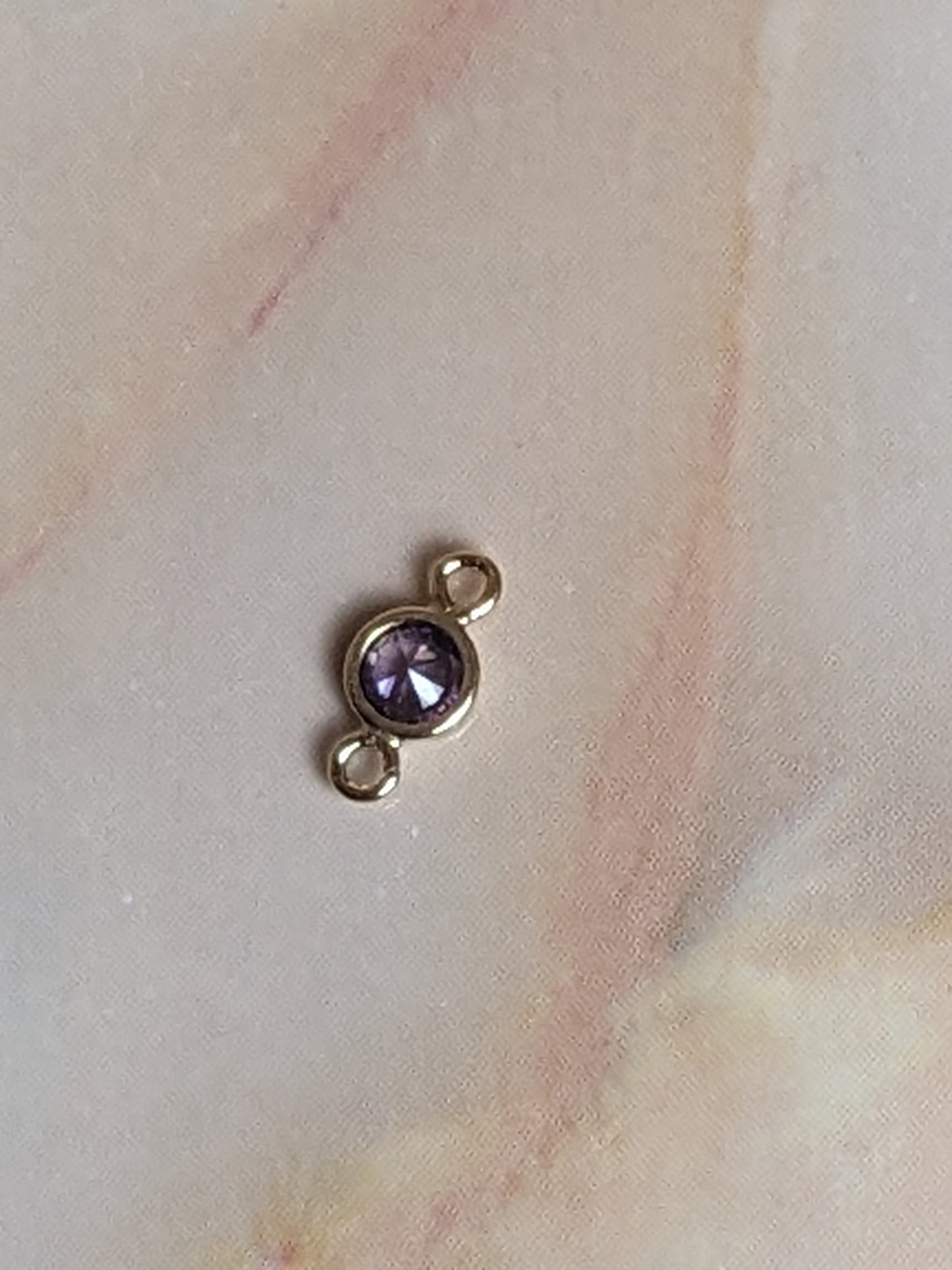 Gold Filled Amethyst Crystal Connector Charm