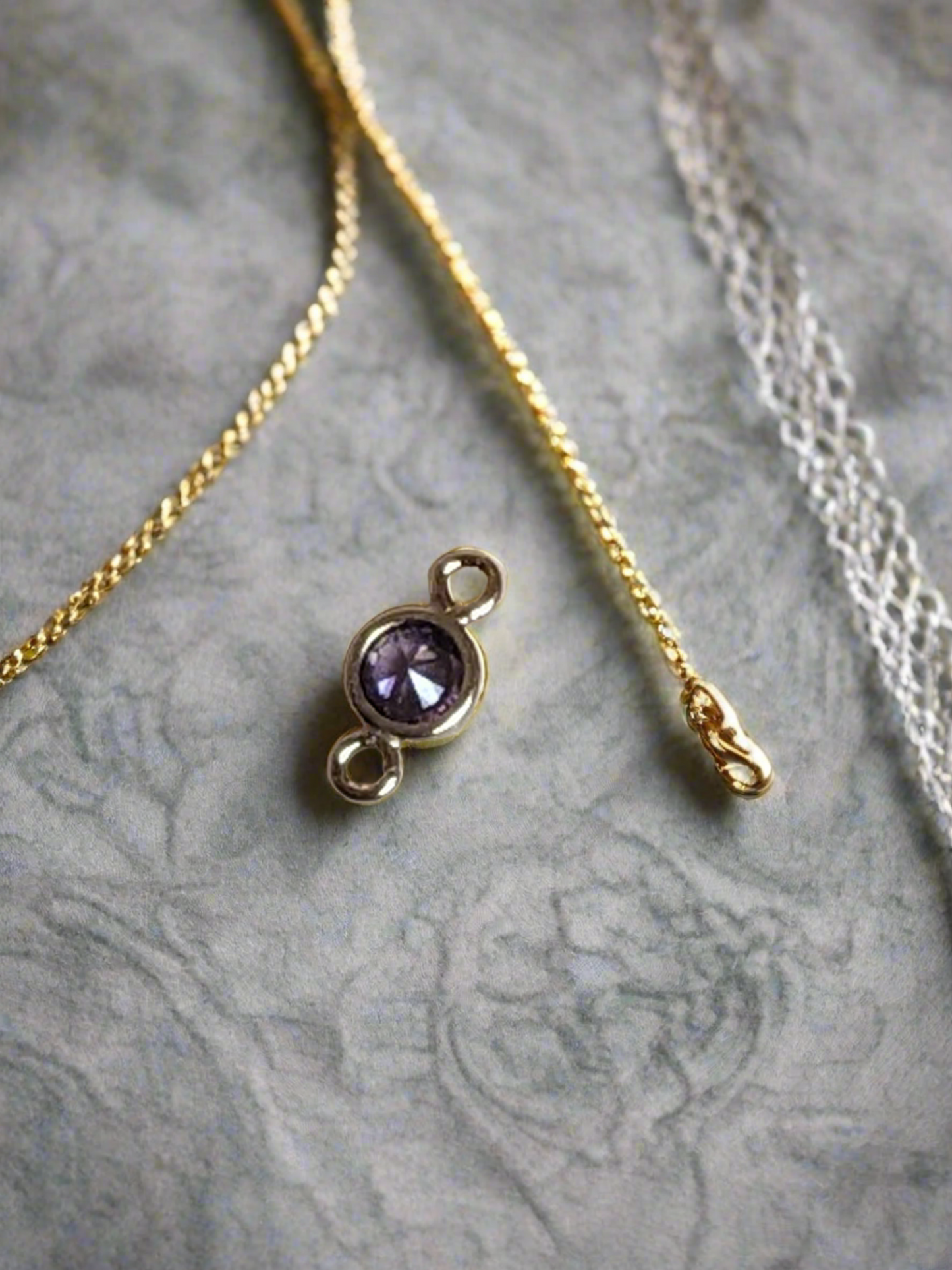 Gold Filled Amethyst Crystal Connector Charm