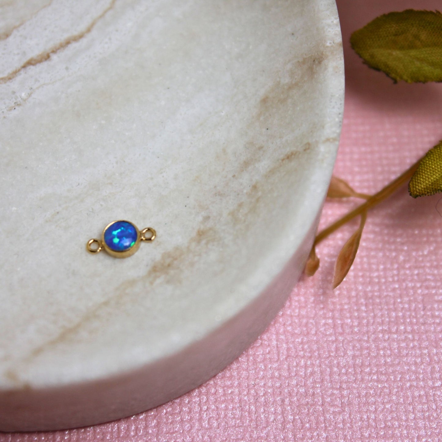 Gold Filled Blue Opal Charm connector