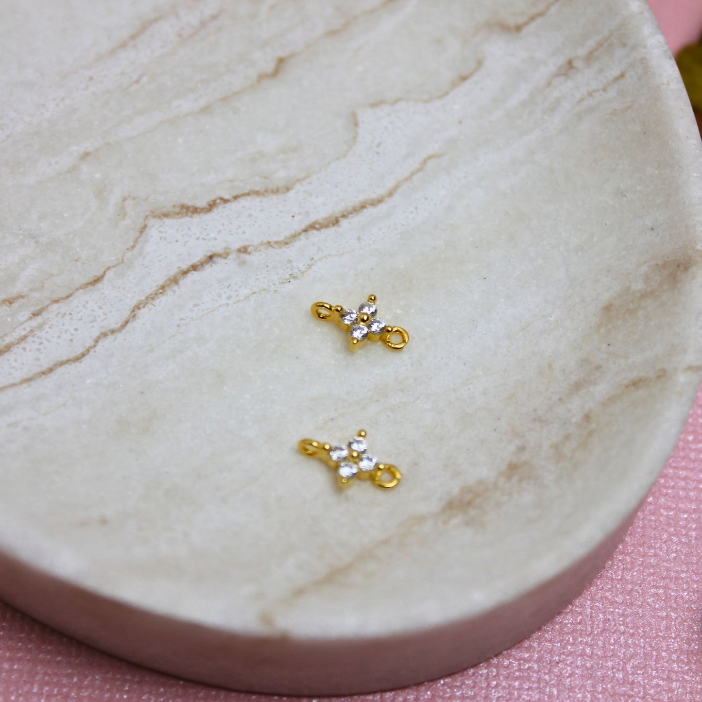 Gold Plated Plum Blossom Connector Charm