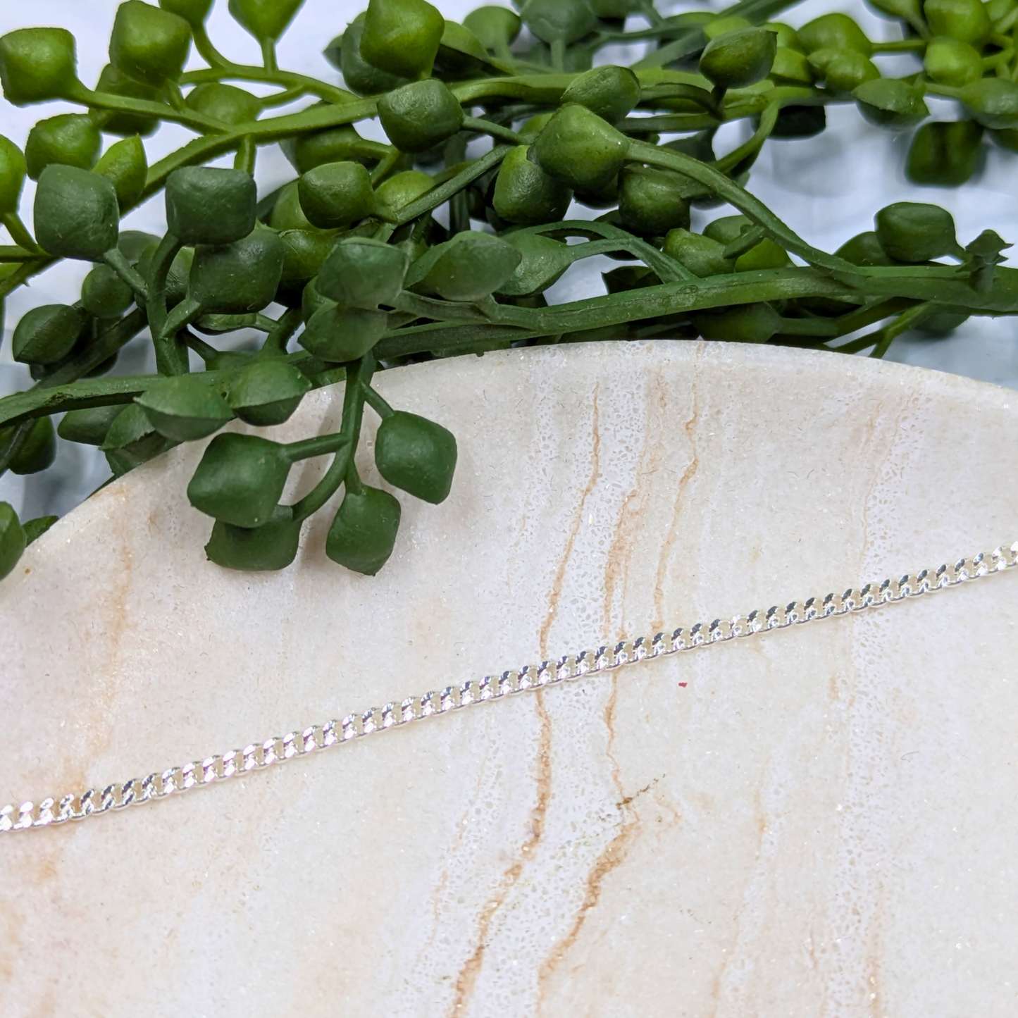 "Melbourne" Sterling Silver 2mm Curb Chain