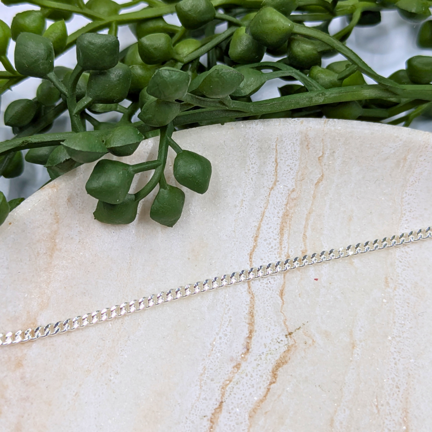 "Melbourne" Sterling Silver 2mm Curb Chain