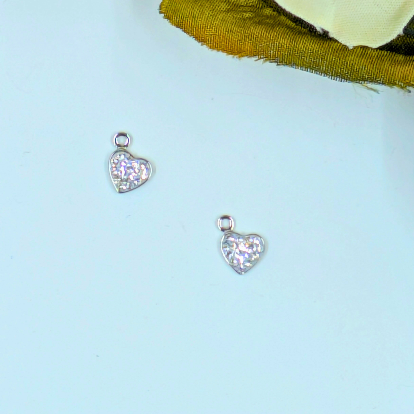 Mini Crystal Heart Charm | Sterling Silver