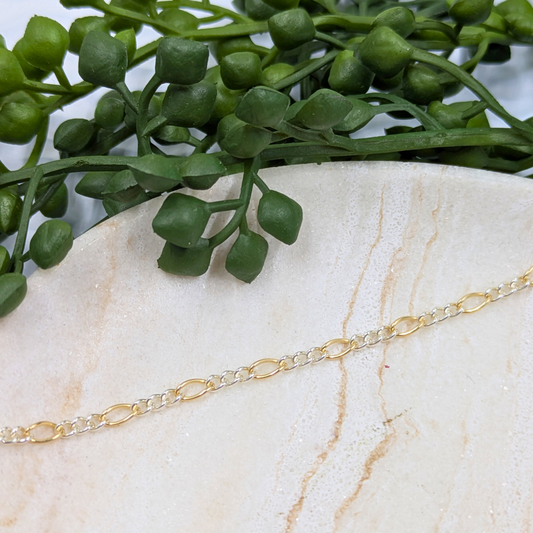 "Murcia" 2.7mm Mixed Metal Figaro Chain