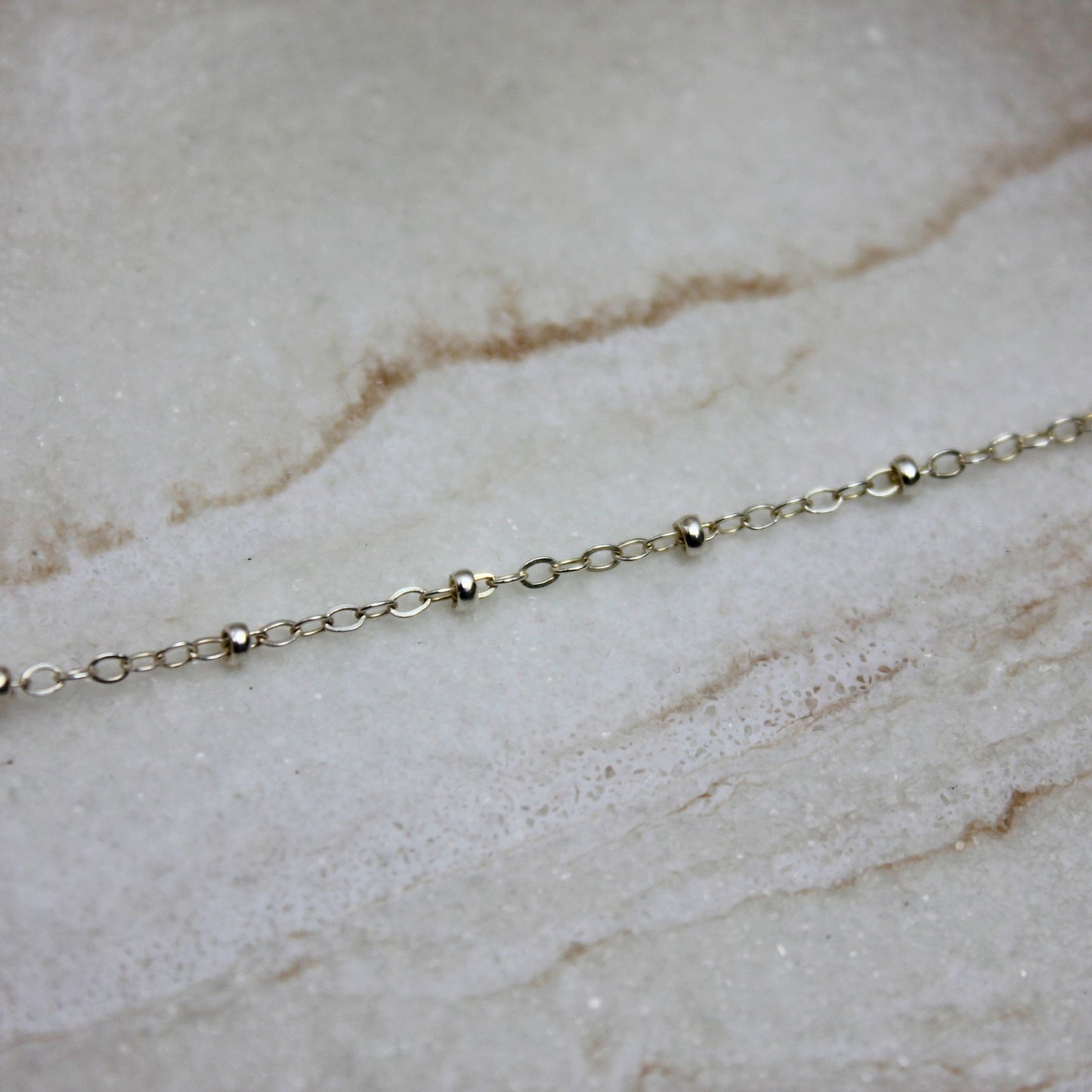 "Oslo" Sterling Silver Cable Chain With Beads